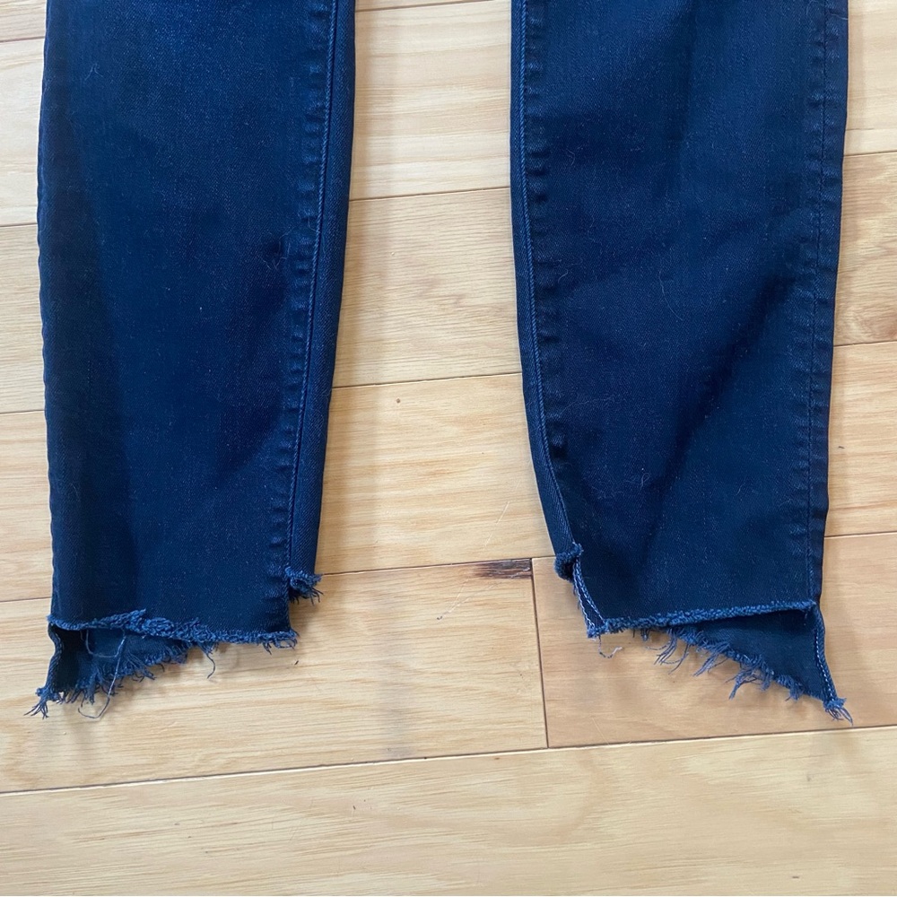 Mother The Stunner Zip Two Step Fray Jeans Womens Sz 25 Reg Dark Wash Mid Rise - Picture 5 of 11